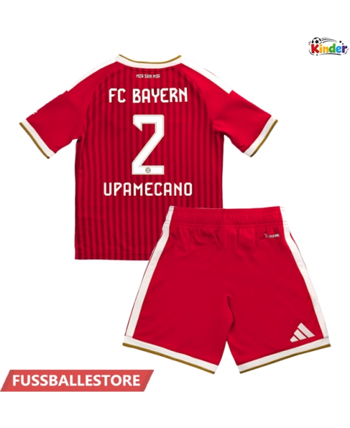 Günstige Bayern Munich Dayot Upamecano #2 Heimtrikotsatz Kinder 2026-27 Kurzarm (+ Kurze Hosen)
